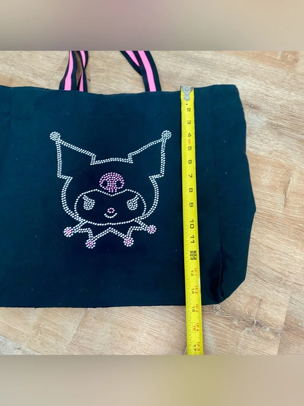 Sanrio Kuromi Face Rhinestone  Tote Bag